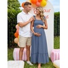 image:imageZESICA Womens Summer Boho Spaghetti Strap Maxi DressDustyblue