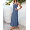 image:imageZESICA Womens Summer Boho Spaghetti Strap Maxi DressDustyblue