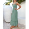 image:imageZESICA Womens Summer Boho Spaghetti Strap Maxi DressGreen