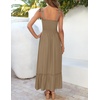 image:imageZESICA Womens Summer Boho Spaghetti Strap Maxi DressKhaki