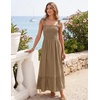 image:imageZESICA Womens Summer Boho Spaghetti Strap Maxi DressKhaki