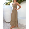 image:imageZESICA Womens Summer Boho Spaghetti Strap Maxi DressKhaki