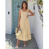 image:imageZESICA Womens Summer Boho Spaghetti Strap Maxi DressLightyellow