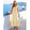 image:imageZESICA Womens Summer Boho Spaghetti Strap Maxi DressLightyellow
