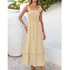 image:imageZESICA Womens Summer Boho Spaghetti Strap Maxi DressLightyellow