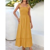 image:imageZESICA Womens Summer Boho Spaghetti Strap Maxi DressMustard