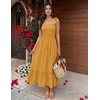 image:imageZESICA Womens Summer Boho Spaghetti Strap Maxi DressMustard