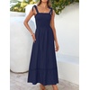 image:imageZESICA Womens Summer Boho Spaghetti Strap Maxi DressNavy