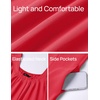 image:imageZESICA Womens Summer Loose Jumpsuit Casual V Neck Sleeveless Oversized Wide Leg Pant Overalls Romper with PocketsWatermelon Red