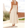 image:imageZESICA Womens Summer Sleeveless Halter Wedding Guest Maxi DressLightapricot