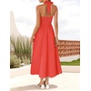 image:imageZESICA Womens Summer Sleeveless Halter Wedding Guest Maxi DressWatermelonred
