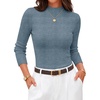 image:imageZESICA Womens 2026 Fall Long Sleeve Mock Neck Tops Going Out Knit ShirtsDusty Blue