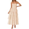 image:imageZESICA Womens 2026 Summer Boho Strapless Maxi DressesApricot