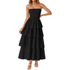 image:imageZESICA Womens 2026 Summer Boho Strapless Maxi DressesBlack