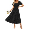 image:imageZESICA Womens 2026 Summer Boho Wedding Guest Midi DressesBlack