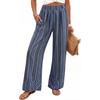 image:imageZESICA Womens 2026 Summer Striped Wide Leg Palazzo Pants with PocketsDusty Blue