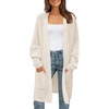 image:imageZESICA Womens Fall 2025 Long Batwing Sleeve Open Front Chunky Knit Cardigan SweaterBampApricotLarge