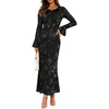 image:imageZESICA Womens Fall Bell Long Sleeve Wedding Guest DressesBlack