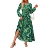 image:imageZESICA Womens Fall Boho Floral Long Sleeve Wedding Guest Maxi DressesTurquoise