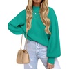 image:imageZESICA Womens Fall Fashion Turtleneck Long Sleeve Knit Oversized SweatersPeacock