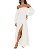 image:imageZESICA Womens Fall Long Sleeve Boho Off Shoulder Maxi DressesWhite