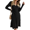 image:imageZESICA Womens Fall Long Sleeve Wrap Wedding Guest Midi Sweater DressesBlack