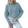 image:imageZESICA Womens Fall Winter Turtleneck Long Batwing Sleeve SweatersBlue