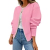 image:imageZESICA Womens Pearls Trim Open Front Cardigan SweaterPink