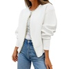 image:imageZESICA Womens Pearls Trim Open Front Cardigan SweaterWhite