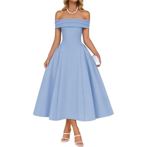 image:imageZESICA Summer 2026 Off Shoulder Cocktail Dresses for WomenBlue