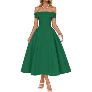 image:imageZESICA Summer 2026 Off Shoulder Cocktail Dresses for WomenGreen