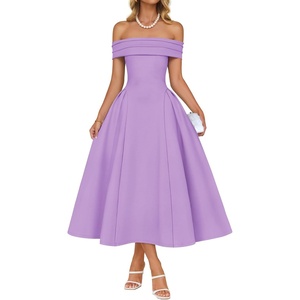 image:imageZESICA Summer 2026 Off Shoulder Cocktail Dresses for WomenPurple