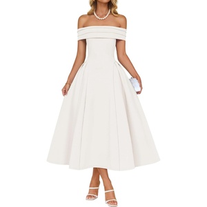 image:imageZESICA Summer 2026 Off Shoulder Cocktail Dresses for WomenWhite