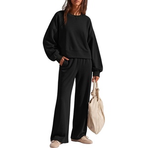 image:imageZESICA Two Piece Lounge Sets for Women Fall Sweatsuit Tracksuit OutfitsBlack
