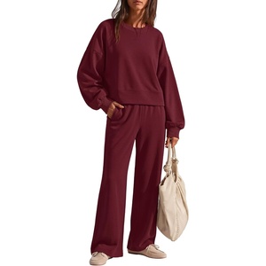 image:imageZESICA Two Piece Lounge Sets for Women Fall Sweatsuit Tracksuit OutfitsBurgundy