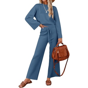 image:imageZESICA Womens 2 Piece Sweater Lounge Sets 2026 Fall Knit Matching OutfitsDarkblue