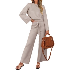 image:imageZESICA Womens 2 Piece Sweater Lounge Sets 2026 Fall Knit Matching OutfitsOatmeal