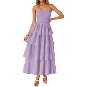 image:imageZESICA Womens 2026 Summer Boho Strapless Maxi DressesPurple