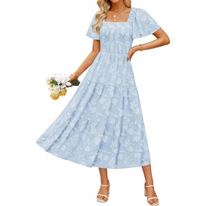 image:imageZESICA Womens 2026 Summer Boho Wedding Guest Midi DressesBlue