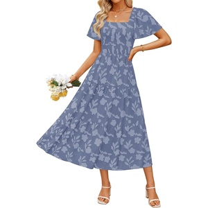image:imageZESICA Womens 2026 Summer Boho Wedding Guest Midi DressesDustyblue