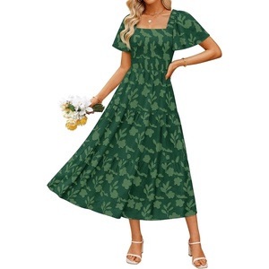 image:imageZESICA Womens 2026 Summer Boho Wedding Guest Midi DressesGreen