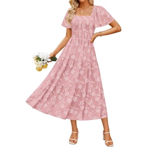 image:imageZESICA Womens 2026 Summer Boho Wedding Guest Midi DressesPink