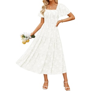 image:imageZESICA Womens 2026 Summer Boho Wedding Guest Midi DressesWhite