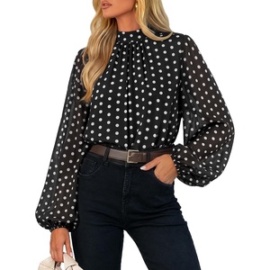 image:imageZESICA Womens Dressy Casual Blouses Fall Long Sleeve Chiffon TopsBlack