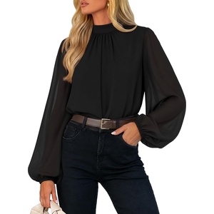 image:imageZESICA Womens Dressy Casual Blouses Fall Long Sleeve Chiffon TopsDim