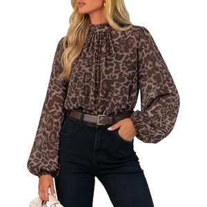 image:imageZESICA Womens Dressy Casual Blouses Fall Long Sleeve Chiffon TopsLeopard