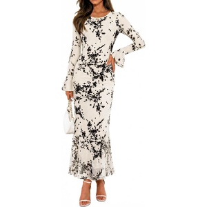 image:imageZESICA Womens Fall Bell Long Sleeve Wedding Guest DressesBeige