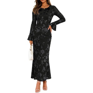 image:imageZESICA Womens Fall Bell Long Sleeve Wedding Guest DressesBlack