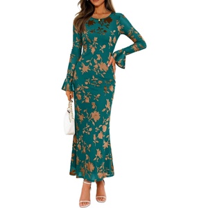image:imageZESICA Womens Fall Bell Long Sleeve Wedding Guest DressesDarkgreen