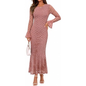 image:imageZESICA Womens Fall Bell Long Sleeve Wedding Guest DressesDarkpink